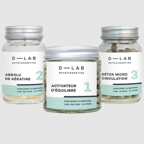 D-LAB Nutricosmetics Masse-Capillaire Hair Loss Stop Food Supplement Program Gift set