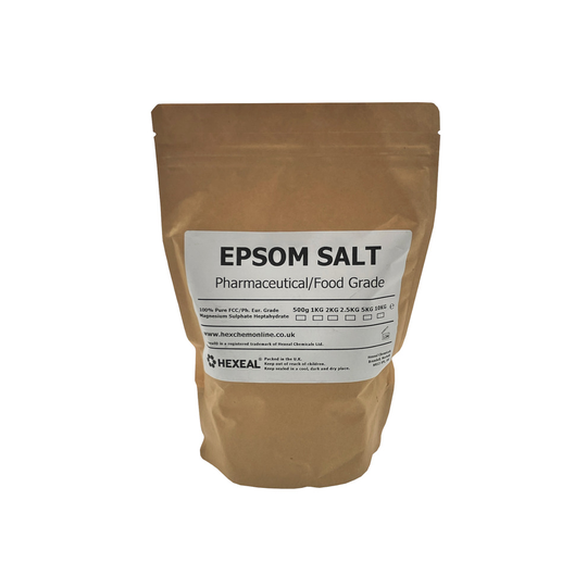 Hexeal EPSOM SALT | 1kg Pouch | Food Grade | Magnesium Sulphate