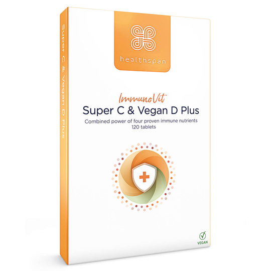 Healthspan Immunovit Super C & Vegan D Plus 120 Tablets