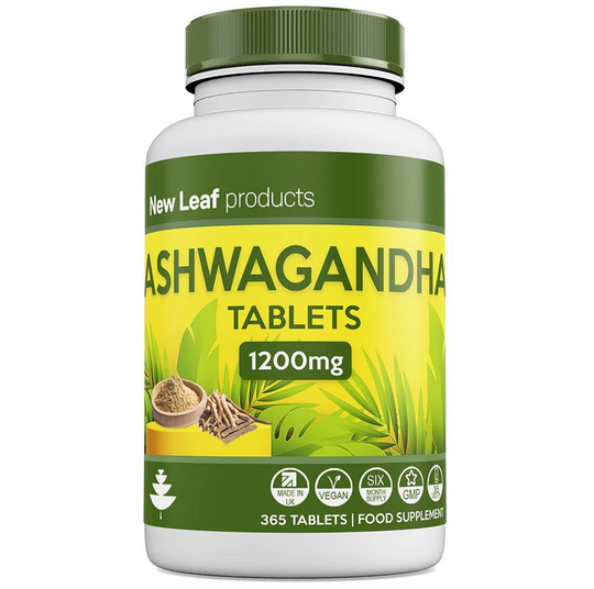 New Leaf Products Ashwagandha 1200Mg Root Extract - High Strength - Value 365 Vegan Tablets