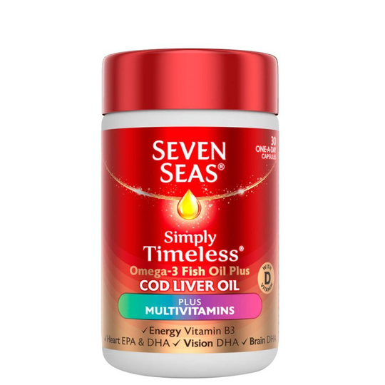 Seven Seas Simply Timeless Cod Liver Oil Plus Multivitamins 30 Capsules