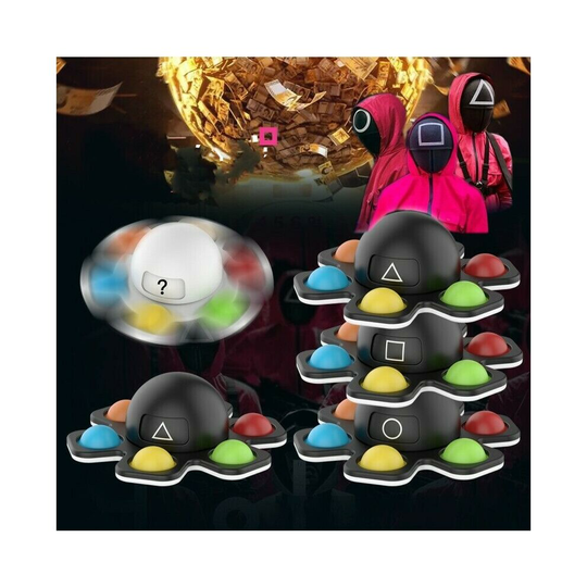 Squid Game Pop Fidget Toys Keychain Push Bubble Simple Dimple Spinner Toy