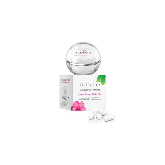 ST. TROPICA Hair Vitamins for Hair Growth Treatment - Superfood Formula Helps Prevents Hair Loss & Thinning, Proteins & Minerals for Longer, Stronger,