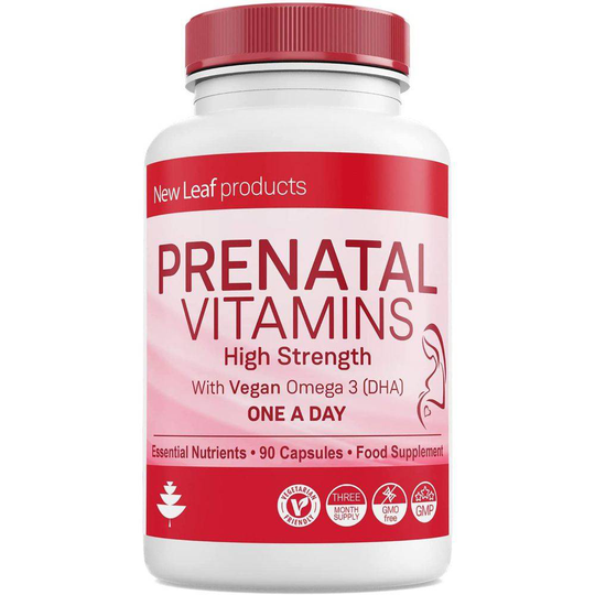 New Leaf Products Prenatal Supplements Pregnancy Vitamins With Vegan Dha - Full Trimester Supply 90 Capsules