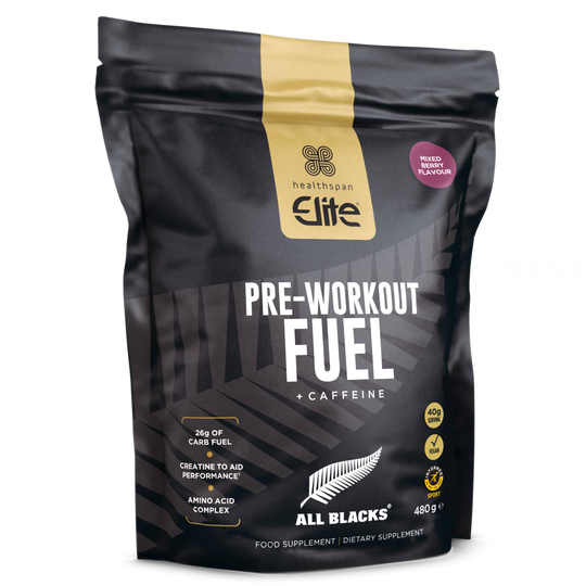 Healthspan Elite All Blacks Pre-Workout Fuel Mixed Berry 480G