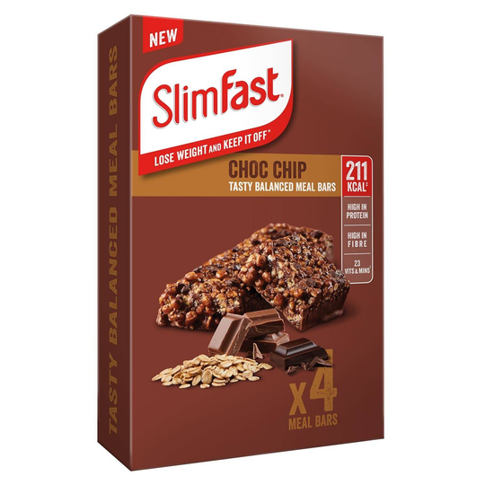 Slimfast Meal Replacement Bar Choc Chip 60G X 4