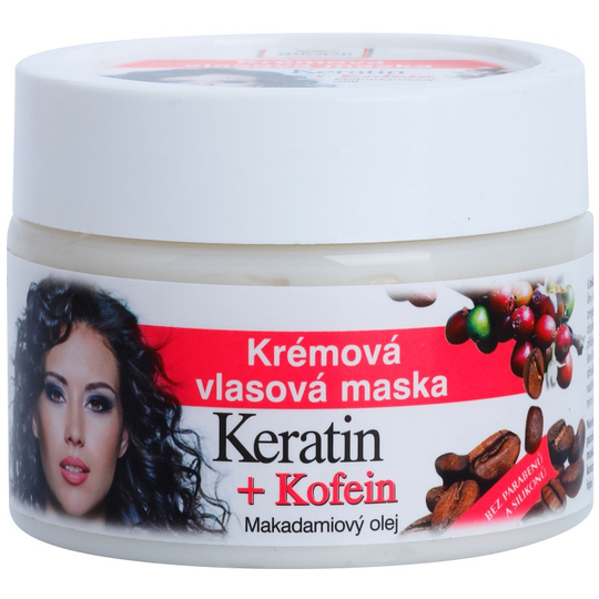 Bione Cosmetics Keratin + Kofein Cream Mask for Hair 260 ml