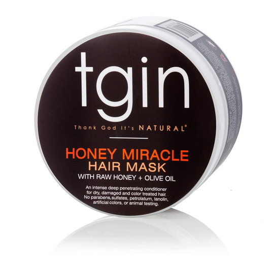 Deep Conditioner for Natural Hair - tgin Honey Miracle Hair Mask with Raw Honey + Olive Oil; Great treatment for any hair texture - Moisturizes and...