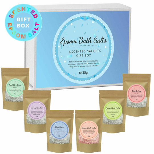 Bath Epsom Salts Soak Natural Magnesium Sulphate Salt Variety 6x35g