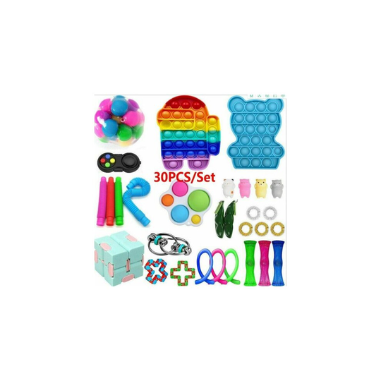 30 Pack Fidget Toys Set Sensory Tools Bundle Stress Relief Hand