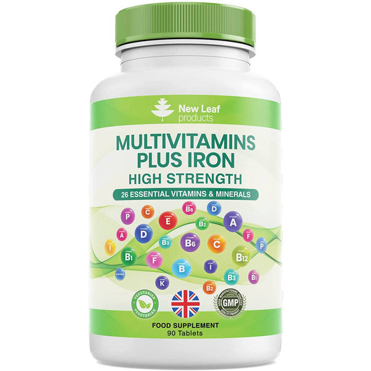 New Leaf Products Multivitamin Supplements & Minerals - 26 Essential Vegan Vitamins High Strength 90 Tablets
