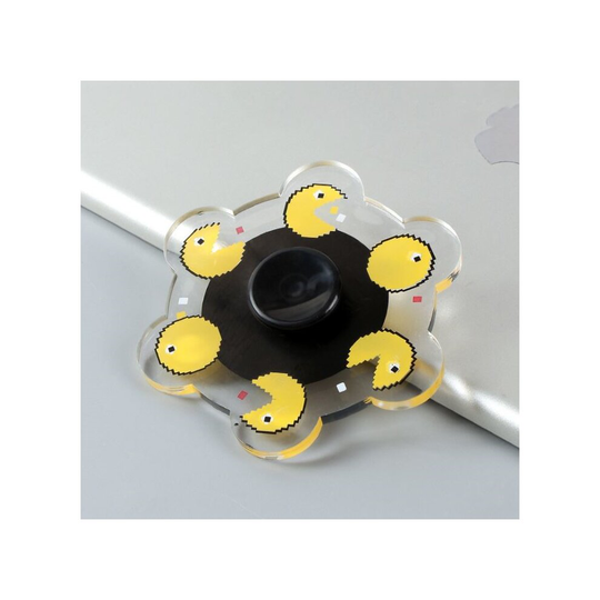 (pac man) 2PCS Dynamic Running Fingertip Gyro Cartoon Anime Fidget Toy Spinner Stress Relief Best Gift