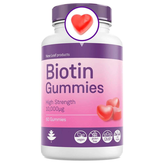 New Leaf Products Biotin Gummies For Hair Skin & Nails 10,000Μg Vegan Beauty Hair Vitamins Gummy'S 60 Gummies