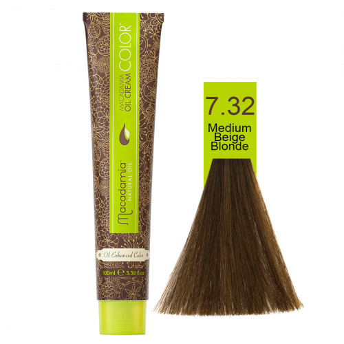 Macadamia Oil Cream Color 7.32 Medium Beige Blonde