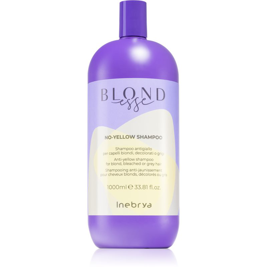 Inebrya BLONDesse No-Yellow Shampoo Brassy Tones Neutralizing Shampoo For Blonde And Grey Hair 1000 ml