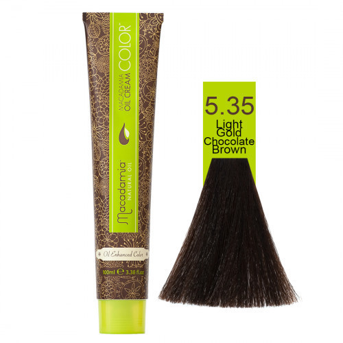 Macadamia Oil Cream Color 5.35 Light Gold Chocolate Brown