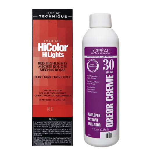 (1-pack & Developer) L'Oreal Excel HiColor RED Colour Optional Developer