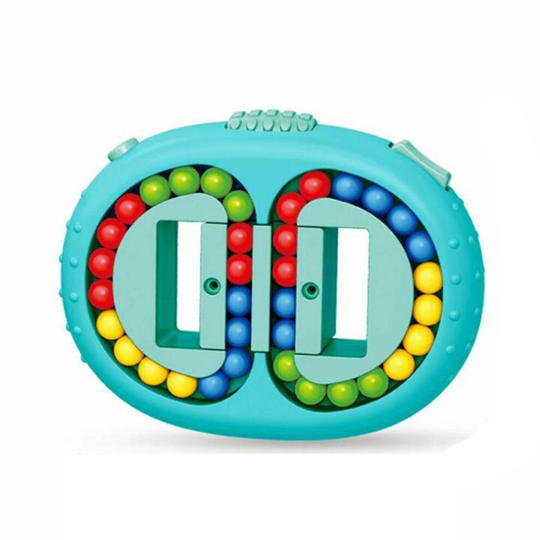 (Blue) Kids Rotating Magic Bean Fingertip Toy Infinite Cube Finger Toys Stress Relief