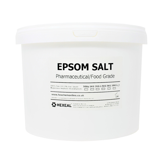 Hexeal EPSOM SALT | 10kg Bucket | 100% Pharmaceutical | FCC Food Grade | Magnesium Sulphate