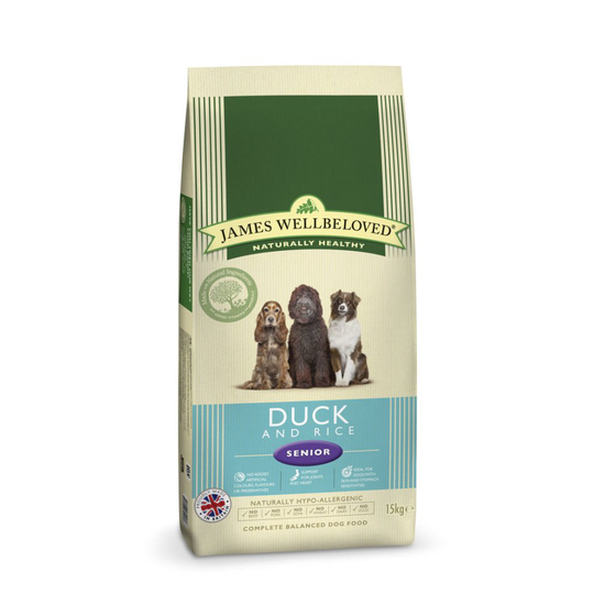 Jwb Adult Dog Senior Duck & Rice Kibble 15kg