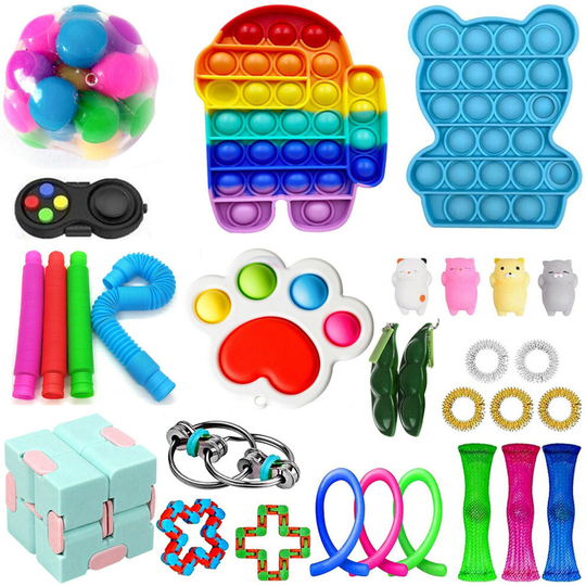 (TG16228A9) 30 Pack Fidget Toys Set Sensory Tools Bundle Stress Relief Hand Kids Adults Toy