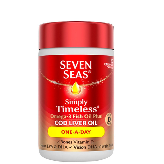 Seven Seas Pure Cod Liver Oil One-A-Day 60 Capsules