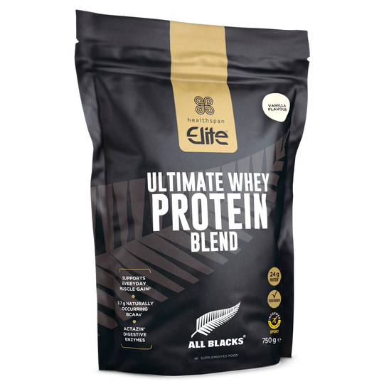 Healthspan Elite All Blacks Ultimate Whey Protein Blend Vanilla 750G