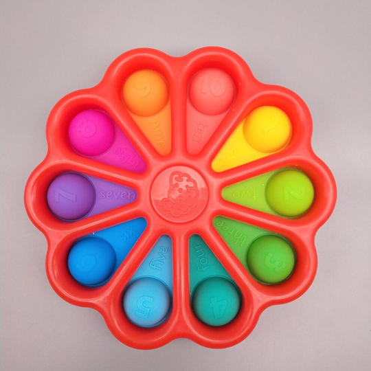 (Red) Dimple Push Pop Stress Relief Fidget Spinner Toy