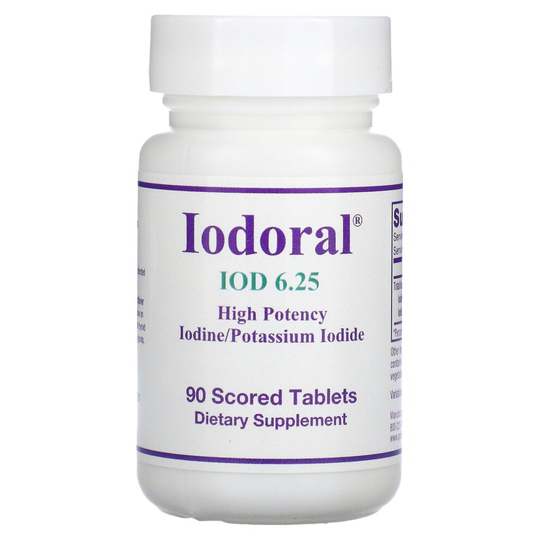 Optimox, Iodoral, IOD, 6.25 mg, 90 Scored Tablets