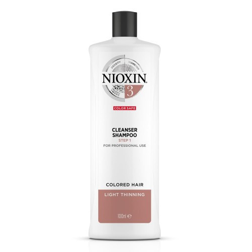 Nioxin SYS3 Cleanser Shampoo for Colored Hair with Light Thinning 1000ml