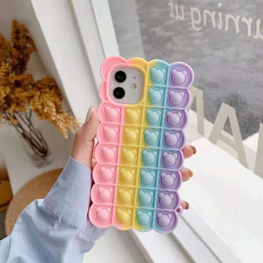 (Galaxy A02s, 2) Pop It Fidget Push Cute Shape Design Bubble Case For Samsung Models