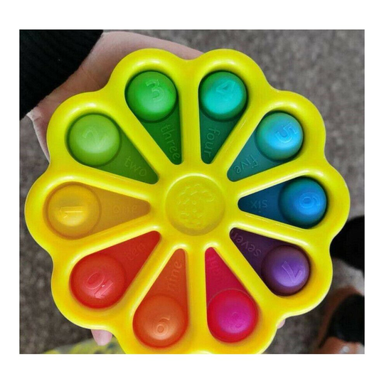 (Yellow) Dimple Push Pop Stress Relief Fidget Spinner Toy