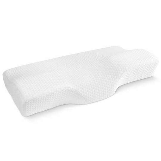 (White, L) Pillowcase for Sleeping Memory Foam Pillow Neck Pain Stress Relief