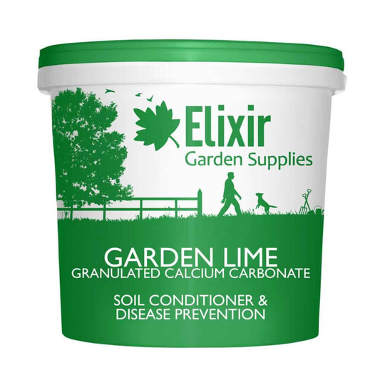 (Tub, 5kg) Elixir Gardens Granular Garden Lime Agricultural Limestone pH Soil Improver Calcium Magnesium |1kg - 25kg | supplied in a Bag or Re-Sealabl