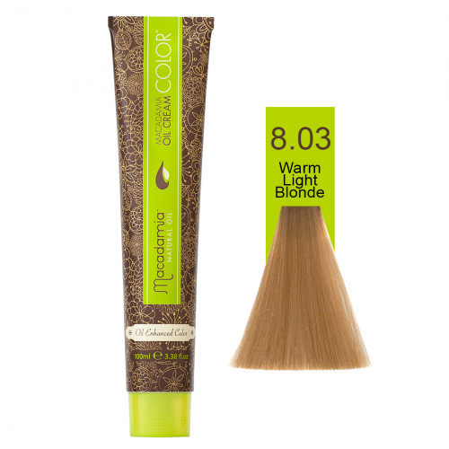 Macadamia Oil Cream Color 8.03 Warm Light Blonde
