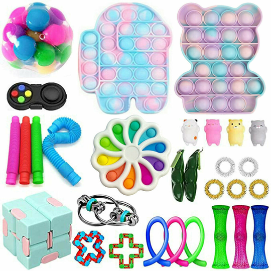 (9) 30 Pack Fidget Toys Set Sensory Tools Bundle Stress Relief Hand Kids Adults Toy
