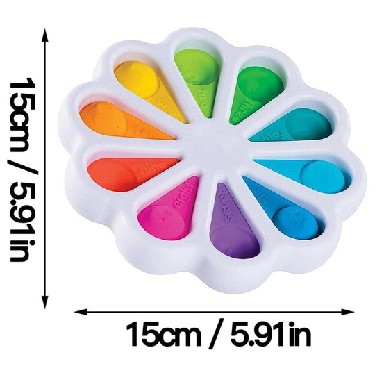 (White) Dimple Push Pop Stress Relief Fidget Spinner Toy