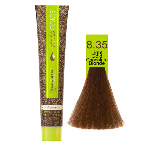Macadamia Oil Cream Color 8.35 Light Gold Chocolate Blonde