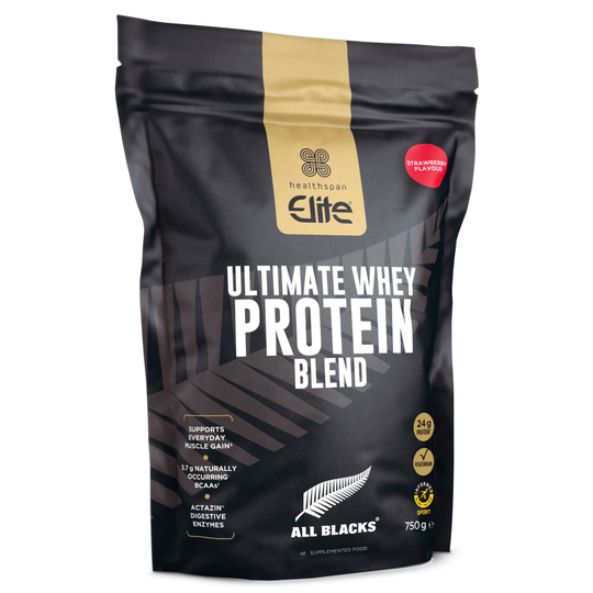 Healthspan Elite All Blacks Ultimate Whey Protein Blend Strawberry 750G