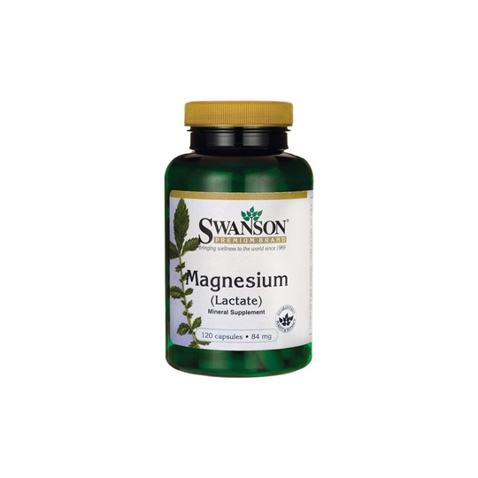 Swanson Magnesium (Lactate), 84mg - 120 caps