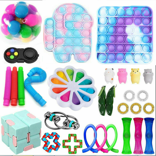 (6) 30 Pack Fidget Toys Set Sensory Tools Bundle Stress Relief Hand Kids Adults Toy