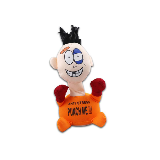 (Orange) Punch Me Soft Stuffed Anti Stress Electric Plush Toys Doll Electric Xmas Gifts