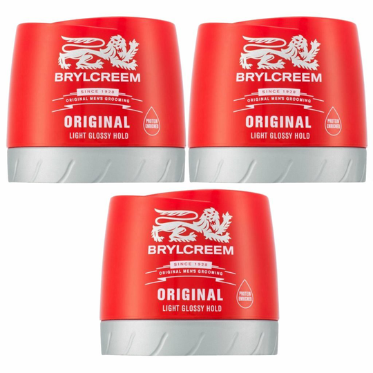 Brylcreem Original Light Glossy Hold Hair Cream 3 X 250Ml