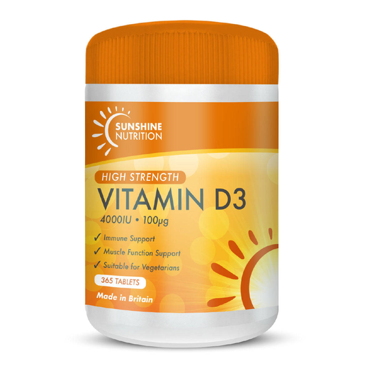 Sunshine Nutrition High Strength Vitamin D3 4000Iu 365 Tablets