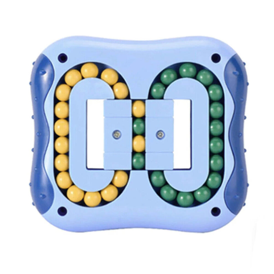 (blue) Rotating Magic Bean Fingertip Cube Fidget Toy for Adults Kids Stress Relief