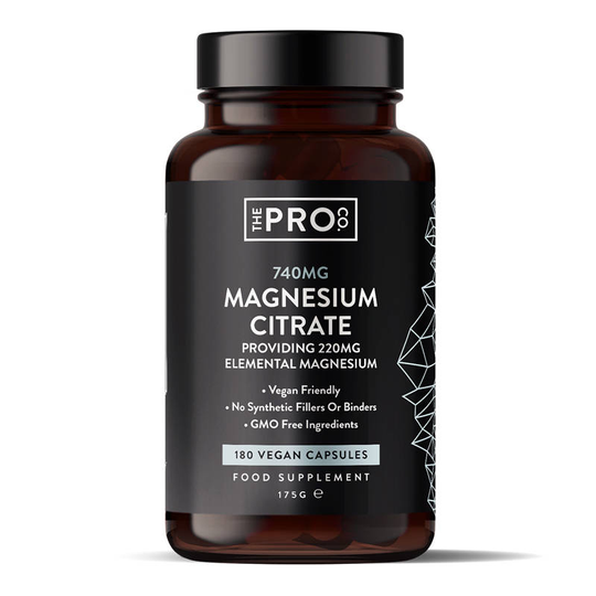The Pro Co. Magnesium Citrate 740Mg Providing 220Mg Elemental Magnesium - 180 Vegan Capsules