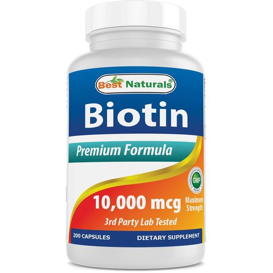 Best Naturals Maximum Potency Biotin 10,000 Mcg for Healthier and Longer Hair Growth Support Formula, 200 Count