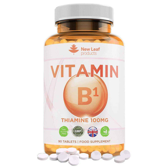 New Leaf Products Vitamin B1 Tablets Thiamine Supplement High Strength 100Mg - 90 Small Vegan Tablets