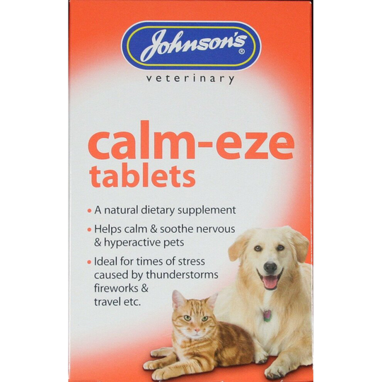 Johnson's Calm-eze Calming Relief Tablets Nervous Hyperactive Dogs and Cats