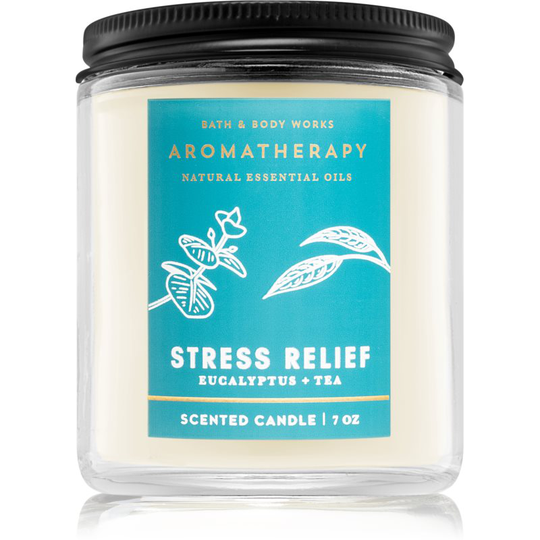 Bath & Body Works Stress Relief Eucalyptus Tea scented candle 198 g